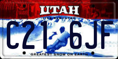 UT license plate C216JF