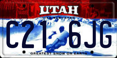 UT license plate C216JG