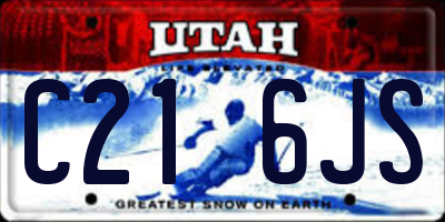 UT license plate C216JS