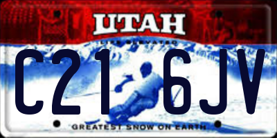 UT license plate C216JV
