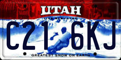 UT license plate C216KJ