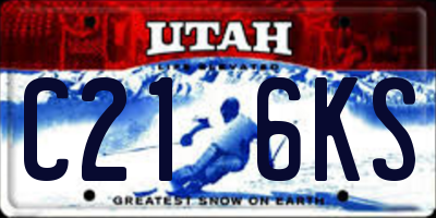 UT license plate C216KS
