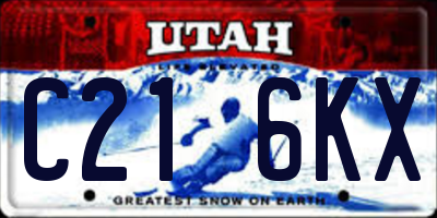 UT license plate C216KX
