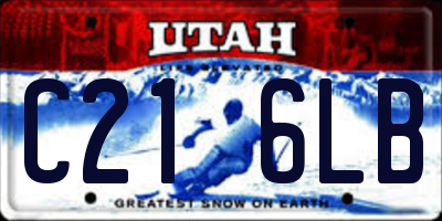 UT license plate C216LB