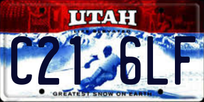 UT license plate C216LF