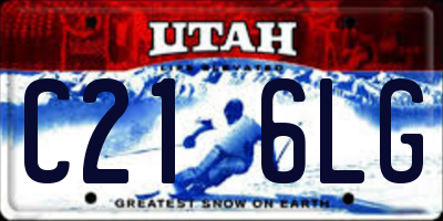 UT license plate C216LG