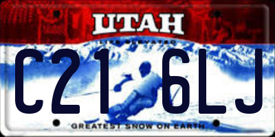 UT license plate C216LJ