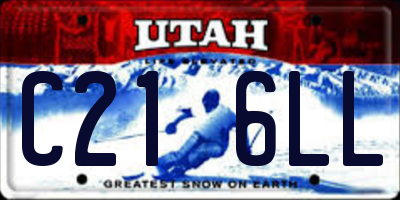 UT license plate C216LL