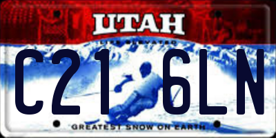 UT license plate C216LN