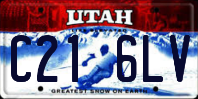 UT license plate C216LV