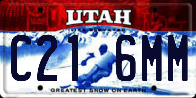 UT license plate C216MM