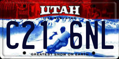 UT license plate C216NL