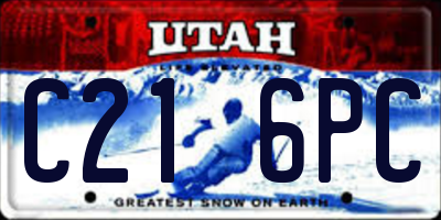 UT license plate C216PC