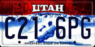 UT license plate C216PG