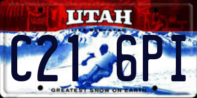 UT license plate C216PI