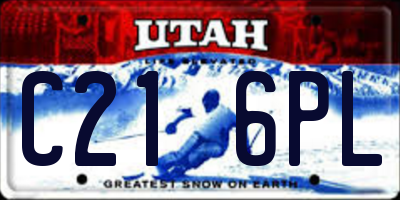 UT license plate C216PL
