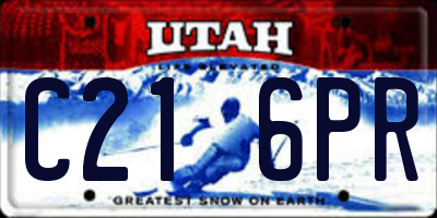UT license plate C216PR