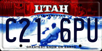 UT license plate C216PU