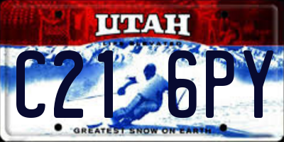 UT license plate C216PY