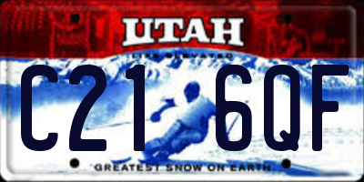 UT license plate C216QF