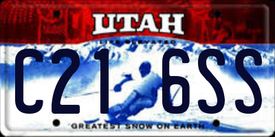 UT license plate C216SS