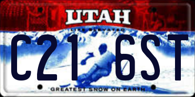UT license plate C216ST