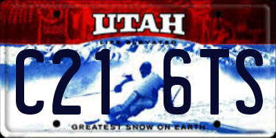 UT license plate C216TS