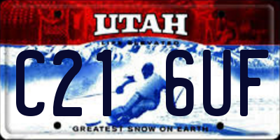UT license plate C216UF