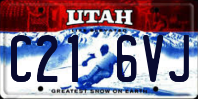 UT license plate C216VJ