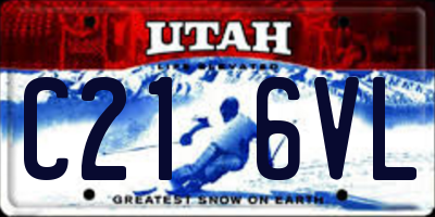 UT license plate C216VL