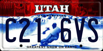 UT license plate C216VS
