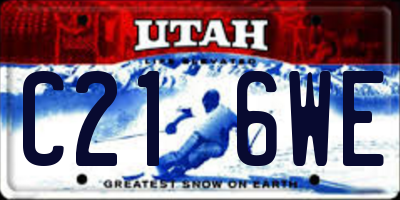 UT license plate C216WE