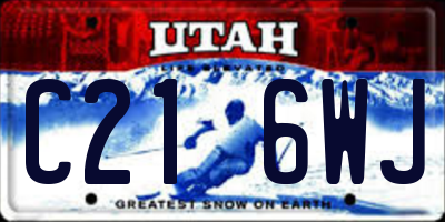 UT license plate C216WJ