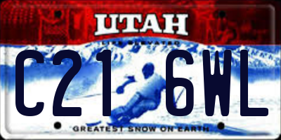 UT license plate C216WL