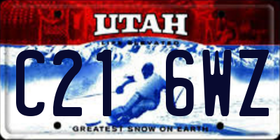 UT license plate C216WZ
