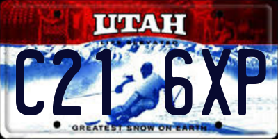 UT license plate C216XP