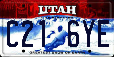 UT license plate C216YE