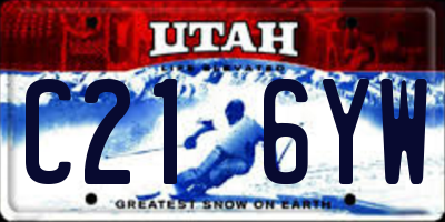 UT license plate C216YW