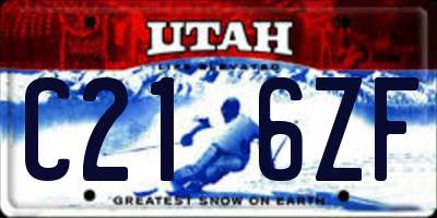 UT license plate C216ZF