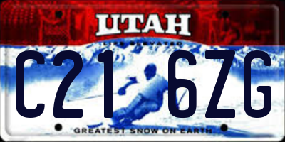 UT license plate C216ZG