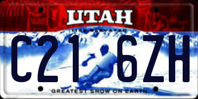 UT license plate C216ZH