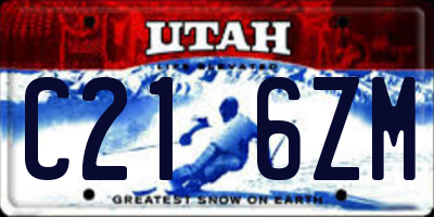 UT license plate C216ZM
