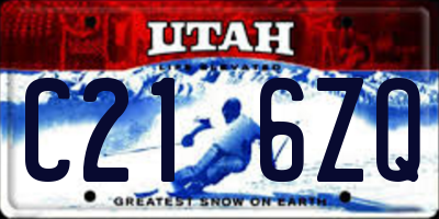 UT license plate C216ZQ