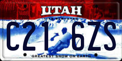 UT license plate C216ZS