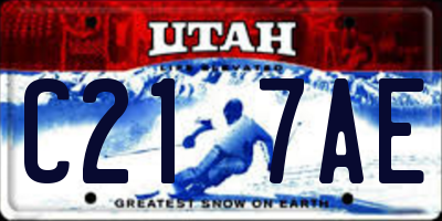 UT license plate C217AE