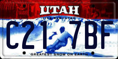 UT license plate C217BF