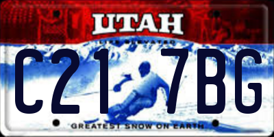 UT license plate C217BG