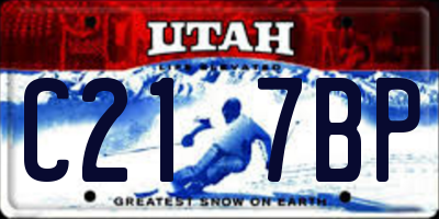 UT license plate C217BP