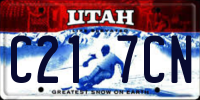 UT license plate C217CN