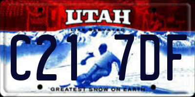 UT license plate C217DF